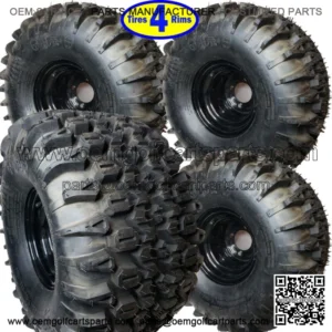 4 Golf Cart TIREs RIMs WHEELs 22x12.00-8 22/12-8 22x12-8 22x1200-8 A/T