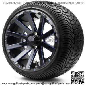14" Mauler Blue Ball Mill Golf Cart Wheels and Tires (205-30-14) Set of 4