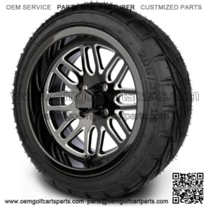 14" Mayhem Black Ball Mill Golf Cart Wheels & Guardian Tires 205/30-14