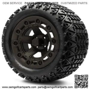 14" Defender Dark Bronze Golf Cart Wheels and Tires 23x10.00-14 Set of 4