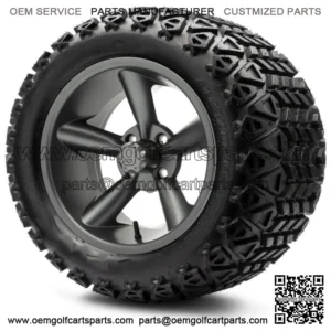 14" Godfather Gunmetal Golf Cart Wheels and Tires 23x10.00-14 Set of 4