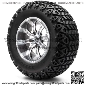 12" Gunmetal Golf Cart Wheels and Tires (23x10.50-12) Set of 4