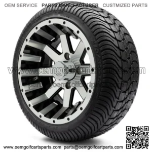 12" Assault Machined and Black Golf Cart Wheels and Tires (215-35-12) - Set of 4