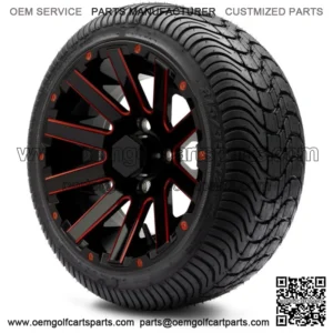 12" Mauler Red Ball Mill Golf Cart Wheels and Tires (215-35-12) Set of 4