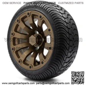 12" Bomber Matte Bronze Golf Cart Wheels and Tires (215-35-12) - Set of 4