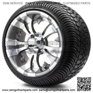 14" Vampire Gunmetal Golf Cart Wheels and Tires (205-30-14) - Set of 4