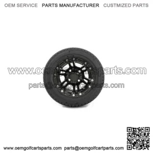 Set of 4 10" Matte Black Golf Cart Wheels on 205/50-10 (18") Tires