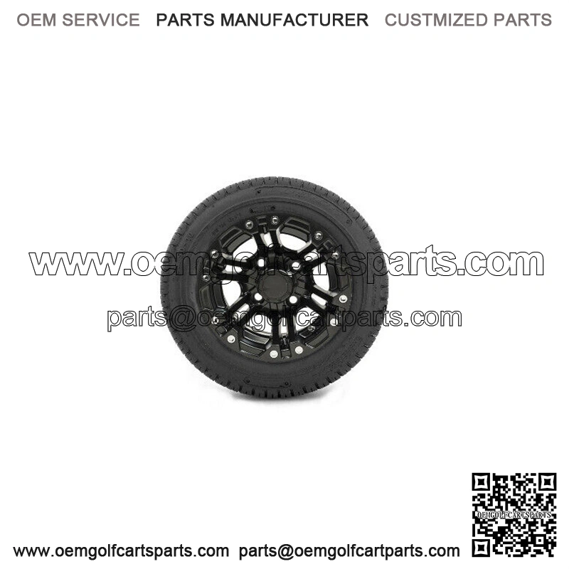 Set of 4 10" Matte Black Golf Cart Wheels on 205/50-10 (18") Tires
