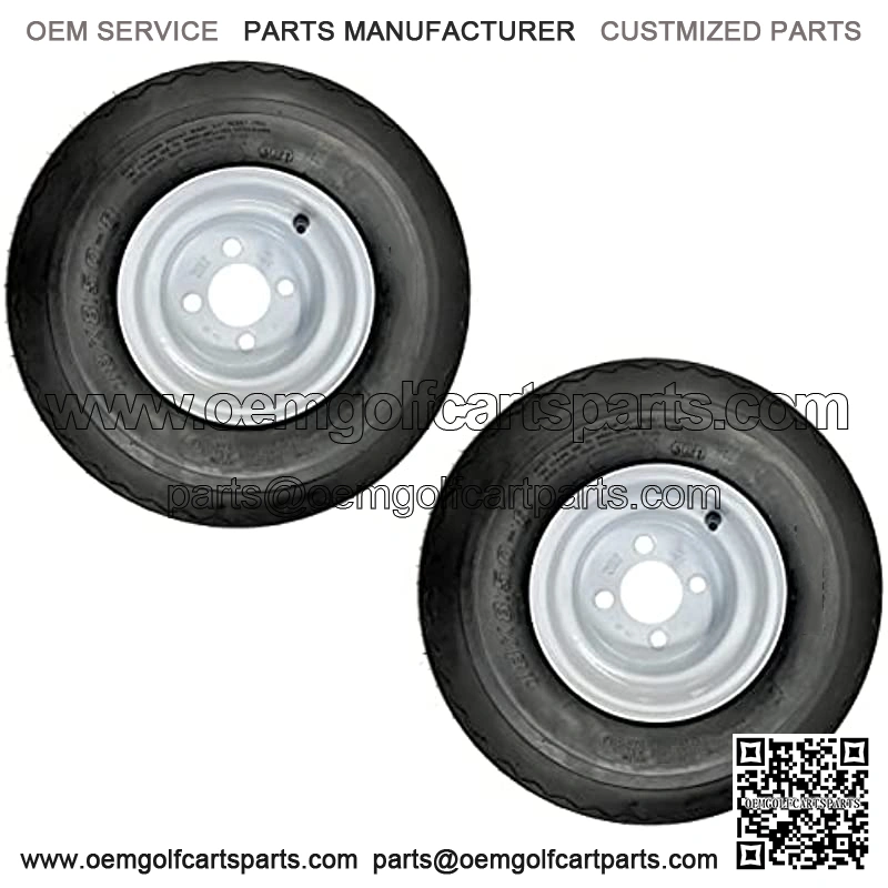 Two Golf Cart Tires On Rims 18 X 8.5 X 8 18-850-8 18X8.50-8 White 4 Lug 18 in.,18x8.50-8 GTX OEM Golf Cart Wheels and Golf Cart Tires Combo - Set of 4 (18x8.5-8, White),10" VAMPIRE Golf Cart Wheels and 205/50-10 DOT Low Profile Golf Cart Tires Combo - Set of 4