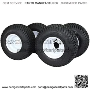 8" WHITE STEEL GOLF CART WHEELS AND 18X8.50-8" 4 PLY TURF TIRES ATW-003- (SET OF 4)