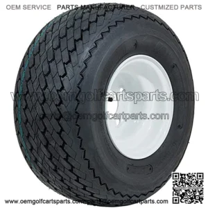 8 inch Topspin Sawtooth Tire & Steel Wheel Standard Golf Cart Assembly - Sold as One Unit