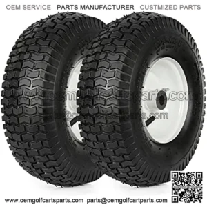 13x5.00-6 Tire and Wheel with Inner Tube, 13x5-6 Lawn Mower Tractor Turf Tire with Rim, 3" Centered Hub, 3/4" Bushing, Set of 2