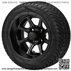 12" Tremor Matte Black Wheels and Low Profile 215/35-12 DOT Tires - Set of 4