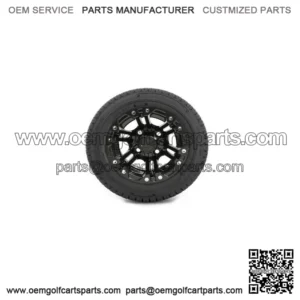 Set of 4 10" Specter Matte Black Golf Cart Wheels on 205/50-10 (18") Tires