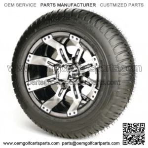 Set of 4 - 10 inch Tempest Golf Cart Wheels on Low Profile Street Tires