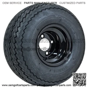 1 Golf Cart Tire Wheel Assembly 8" Topspin Sawtooth with Black Steel