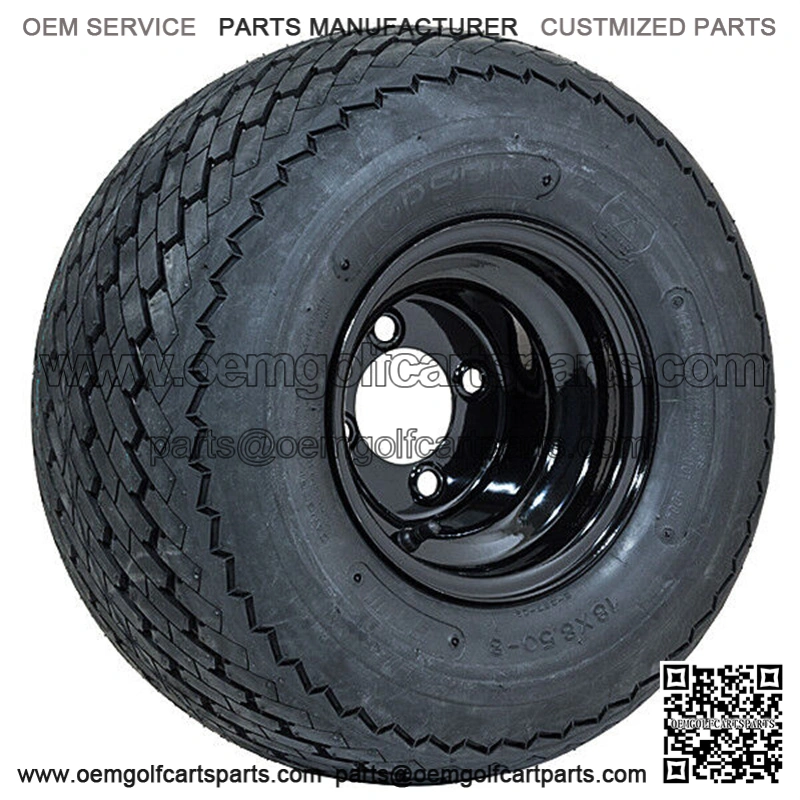 1 Golf Cart Tire Wheel Assembly 8" Topspin Sawtooth with Black Steel