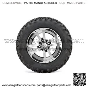 12" Storm Trooper Black/Machined Lifted Golf Cart Wheels on 22" Tires-Set of 4