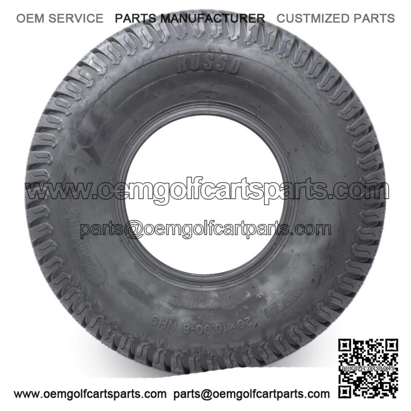 12PK 20X10.00-8 4 Ply Tubless Turf Tire Tractor Riding Mower Pair Set 20x10x8