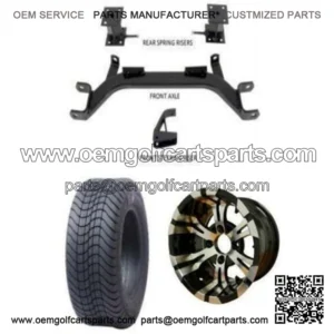 EZGO Marathon Low Profile Tire/Wheel Combo & 4" Drop Axle Lift Kit Bundle
