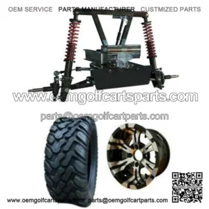 EZGO RXV Electric Mud Terrain Tire/Wheel Combo & 6" A-Arm Lift Kit Bundle (2008-2013)