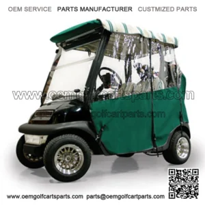 Forest Green Sunbrella 3-Sided Custom Over-The-Top Enclosure (Fits all Carts!)