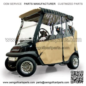 Wheat Sunbrella 3-Sided Custom Over-The-Top Enclosure (Fits all Carts!)