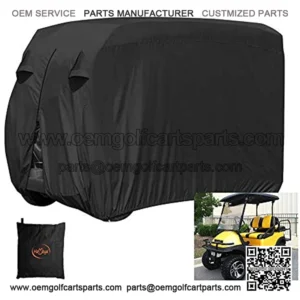 Golf Cart Cover, Waterproof Dust Proof Durable Club Car Cover for 4 Passenger Seat EZ GO Club Car Yamaha Golf Carts Fits up to 112.5 inch Long (210D)