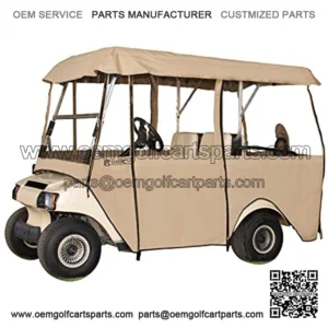 Classic Accessories Fairway Deluxe 4-Sided 4-Person Golf Cart Enclosure, Tan