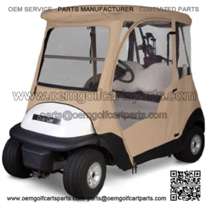 Classic Accessories Fairway Deluxe 4-Sided 2-Person Golf Cart Enclosure For Club Car, Tan