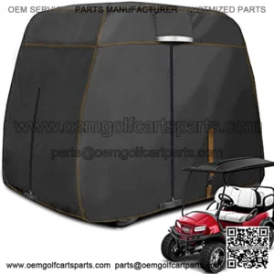 Rosefray Waterproof Golf Cart Cover Universal Fits for Most 4 Passenger/2Passenger EZGO, Club Car, Yamaha Golf Cart-Black/Light Tan