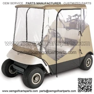 Classic Accessories Fairway Travel 4-Sided 2-Person Golf Cart Enclosure, Tan