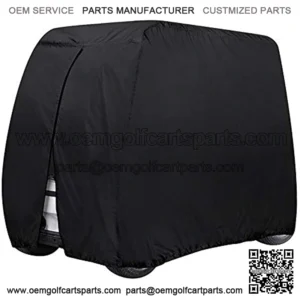 Golf Cart Cover 4 Passenger Heavy Duty, 420D Waterproof Golf Cart Covers Extended Roof for EZ GO Club Car Yamaha Golf Carts, Outdoor Sunproof Dustproof 4 Seat Club Car Cover (Up to 112 Inch)