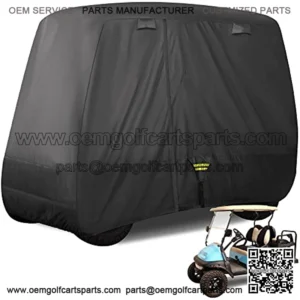Upgrade 2/4 Passenger Golf Cart Cover fit for EZGO,Club Car,Yamaha, All Weather Protection with Waterproof Snowproof Windproof Sunproof Full Cart Cover Extended Roof 80" Durable - Black/Gray