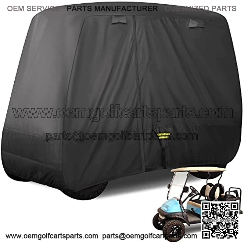 Upgrade 2/4 Passenger Golf Cart Cover fit for EZGO,Club Car,Yamaha, All Weather Protection with Waterproof Snowproof Windproof Sunproof Full Cart Cover Extended Roof 80" Durable - Black/Gray