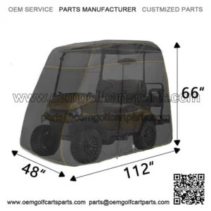 Golf Cart Cover 600D Fabric For 4 Passenger Yamaha Honda Club Car EZGO Golf Cart
