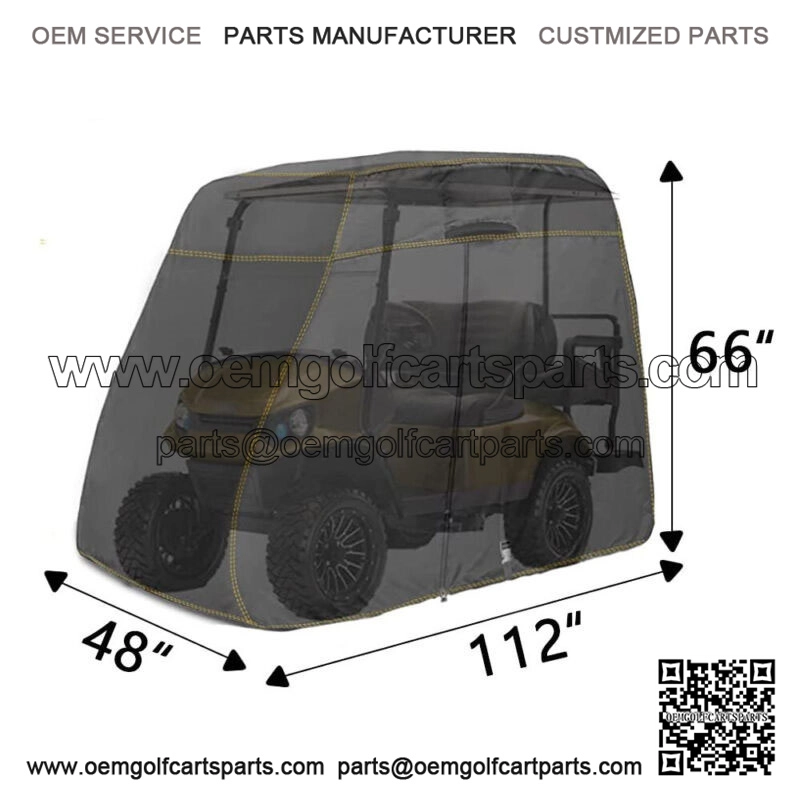 Golf Cart Cover 600D Fabric For 4 Passenger Yamaha Honda Club Car EZGO Golf Cart