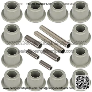 Club Car Precedent Front Lower Spring & Front Upper A-Arms Bushing Kits with 12X Urethane Bushings, 2X Sleeves for Front Spring, 2X Inner Rolled Sleeve, 2X Outer Rolled Sleeves