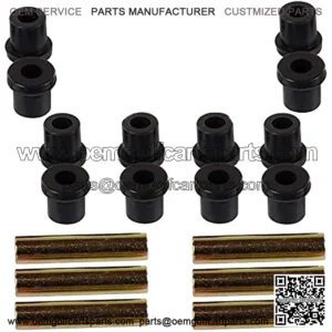 EZGO TXT Golf Cart Rear Leaf Spring Bushing Kit with 6X Sleeves and 12X Bushings Made of Long Lasting Rubber for 1996-Up. Replaces OEM Sleeve Part No#: 70289G02 and Bushing Part No#: 70291G0