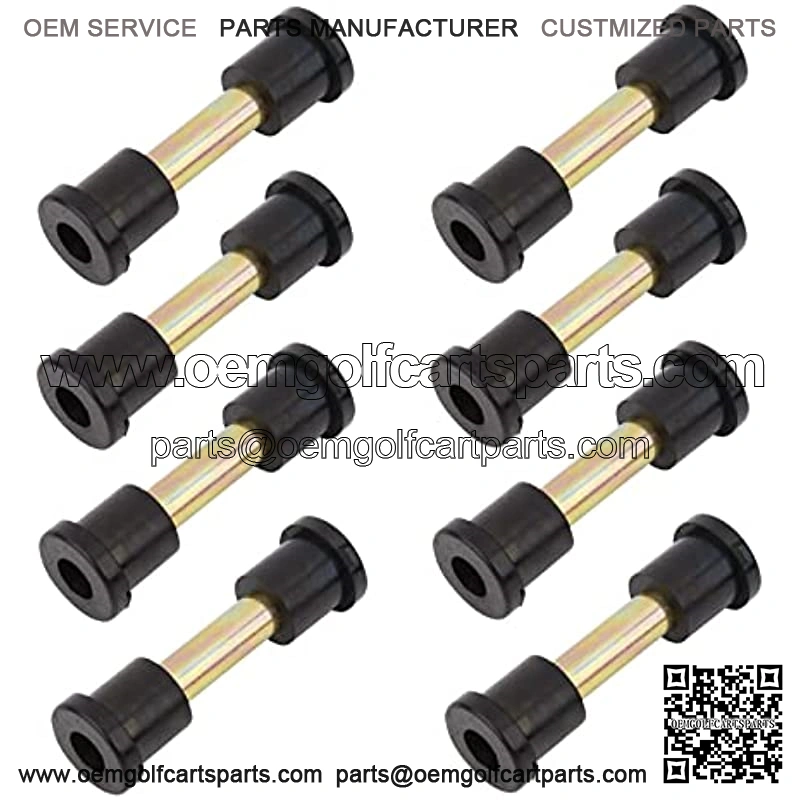 Golf Cart Spring Bushings 16Pcs & Sleeve 8Pcs Fits Club Car DS Golf Cart G&E 1981+ and EZGO TXT 1996-2017,Front & Rear/Shackle,1012303 1015583