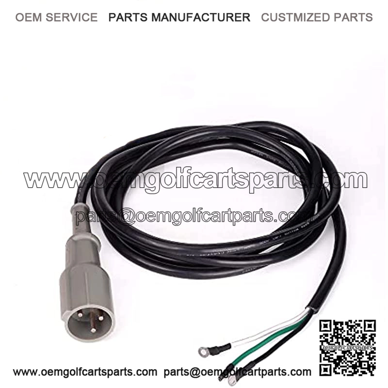 48V Charger Plug for Club Car DS & Precedent 1995-2014 Golf Cart, 3-Pin Male Plug with DC Cordset, Replaces OEM# 101828901 103429001 101128901