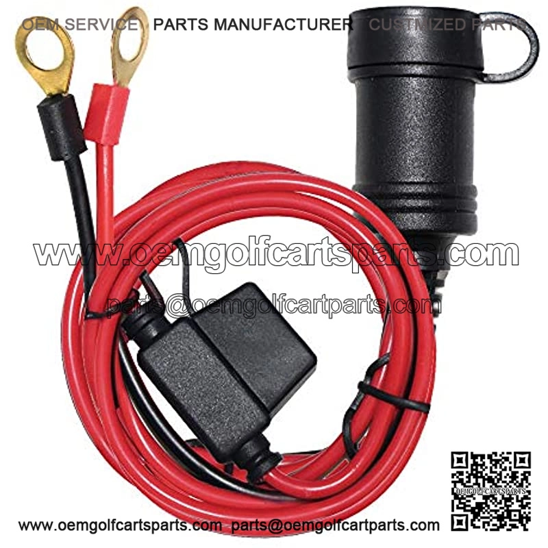 SPARKING 6FT Car Female Cigarette Lighter Plug Socket to Eyelet Terminals 12V Extension Cable with 15A Fuse(6FT)