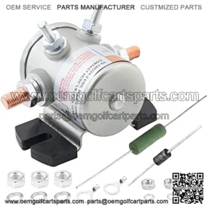 36 Volt #70 Series Continuous Duty Solenoid Relay with Resistor & Diode Kit for EZGO Electric Golf Cart, Upgrade Mount Bracket, Anti-Vibration, OEM # 27855G01 11761G1 27855G02 31680G1 3016