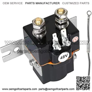 48V Golf Cart Solenoid, 4 Terminal Solenoid Coil with Resistor Assembly, Fits Club Car DS 1995 Up and Precedent 2004-2008, Replace OEM 101908701 102774701, 5722, 16077, SW80-1275P, 1014947