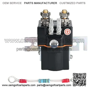 Golf Cart 48V Solenoid Assembly for Golf Cart Club Car DS (1995 Up) Precedent (2000 Up) 4 Terminals with Solenoid Resistor Replace Part 101908701 101494