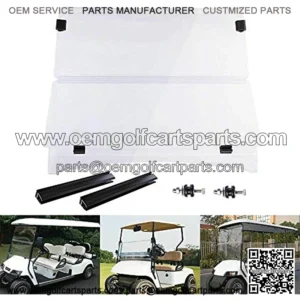 Fit 1994-2014 EZGO TXT Acrylic Folding Windshield Golf Cart Part Clear Fold Down