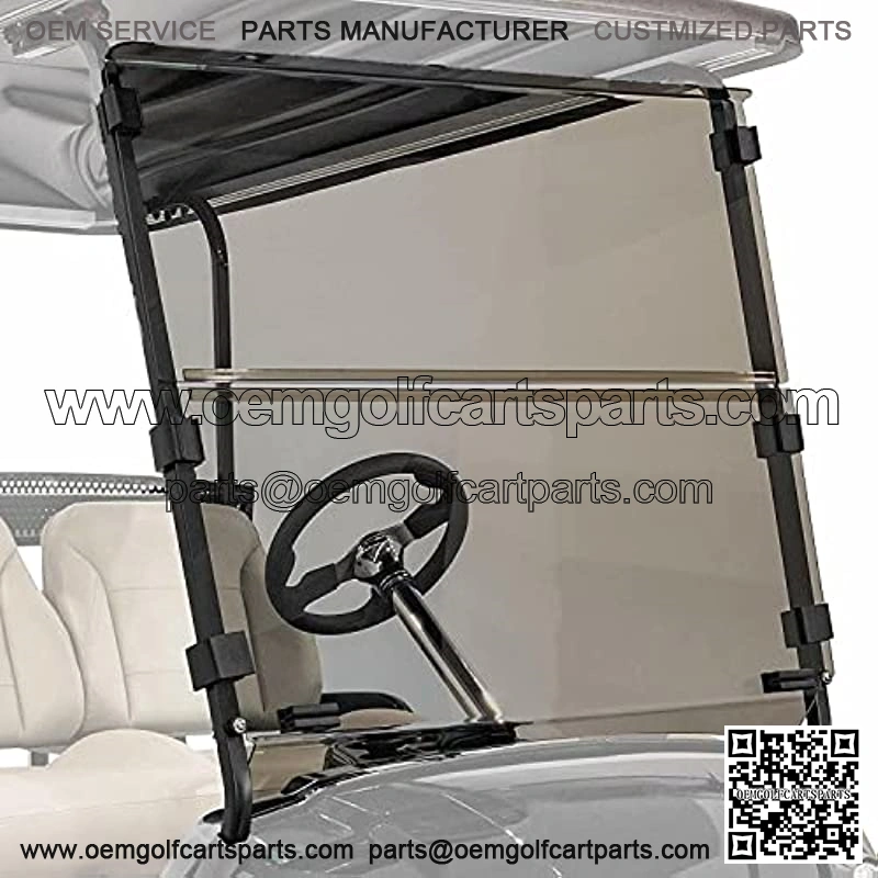 EZGO TXT Golf Cart Folding Windshield with Quick Disconnect Mounting System | Clear Acrylic | Compatible with 2014-2021 TXT & Valor Models