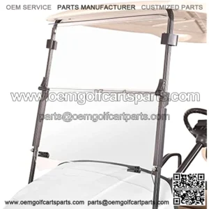 Golf Cart Folding Windshield for EZGO TXT 1995-2013, Impact Resistant Clear Polycarb Split