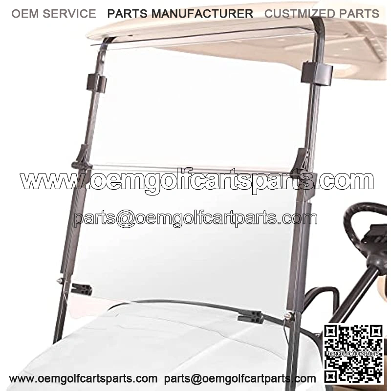 Golf Cart Folding Windshield for EZGO TXT 1995-2013, Impact Resistant Clear Polycarb Split