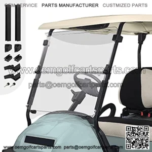 Golf Cart Windshield for Club Car Precedent Gas or Electric(04-Up), Clear/Tinted Fold Down Windshield Anti-UV Impact Resistant - 37.5" W X 33.6" H